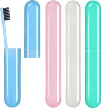 E-COSMOS Premium Toothbrush Container Toothbrush Cap, Caps, Cover, Covers, Case, Holder, Cases, Travel, Home use (Pack of 4)