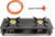 Greenchef Ebony Pro 2BR ( Hose Pipe + Lighter ) Glass Manual Gas Stove(2 Burners)
