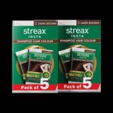 Streax Insta Shampoo Hair Colour for Women and Men, Dark Brown – Pack of 5 Combo Pack(1 Items in the set)