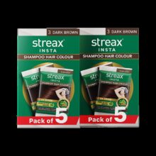 Streax Insta Shampoo Hair Colour for Women and Men, Dark Brown – Pack of 5 Combo Pack(1 Items in the set)