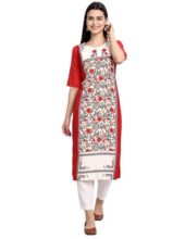 7Threads Kurti for Women – Casual & Office Wear Kurta – Red, XXL