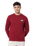 Wildcraft Men Sierra Solid Cotton Blend Round Casual Sweatshirt, Full Sleeve – Regular Fit, Deep Water, Medium