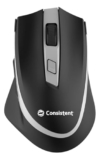 Consistent Fusion Wireless Mouse (MG1151) Wireless Mouse, 2.4GHz with USB Nano Receiver, High Precision Optical Tracking, Buttons, Plug & Play, Ambidextrous, for PC/Mac/Laptop (Black)