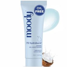Moody 7D Hydro Burst Oil-Free Water Gel Face Moisturizer With Hyaluronic Acid, Ceramides & Peptides For 100Hr Hydration | Skin Barrier Repair Cream For All Skin Types | Men & Women, 10Ml