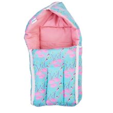 Bumtum Flamingo 3 In-1 Sleeping Bag, 0-6 Months Baby Bed, Sleeping Bag, Carry Nest, New Born Baby Unisex, Sea Green, Cotton, Free Size