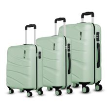 Safari Persia 8 Wheels Set Of 3 (Cabin + Medium + Large) Trolley Bags Hard Case Polycarbonate 360 Degree Wheeling Luggage, Travel Bags, Suitcase For Travel, Trolley Bags For Travel, Jade Green