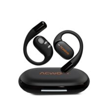 ACwO DwOTS Sense OWS Wireless Open-Ear Earbuds, Situational Awareness, 15mm Titanium Drivers, 65 Hrs Playback, BT V5.4, Secure Fit, 4 Mics with ENC, 40ms Low Latency, Equaliser Modes (Silver Black)