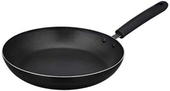 Amazon Brand – Solimo Virgin Aluminium Non-Stick Frypan With Non-Stick Coating | Non Induction | Black -24 Cm & 2Mm Thickness
