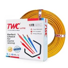 Twc Lite Single Core Electrical Wire |Red, 45 Meter, 1 Sq.Mm. |Pvc Electrical Insulated Copper Wire | Cable For Domestic & Industrial Connection Purpose | Flame Resistant |