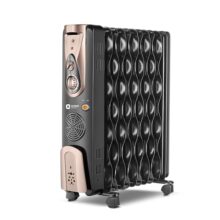 Orient Electric Comforter Collection 11 Fin Oil Filled Radiator | Advanced S-Shaped Fins |2900W Power| With Ptc Fan Heater| 3 Heat Settings | 2 Years Warranty, Black
