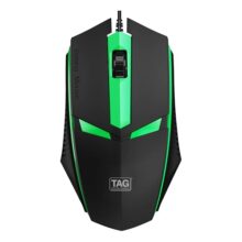 Tag Eve Wired Mouse With 3 Buttons, High Precision, 1000 Dpi Optical Sensor, Usb Interface, Breathing Led, Lightweight And Portable, Compatible With Pc, Laptop (Black)