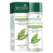 Biotique Morning Nectar Flawless Skin Moisturizer Lotion L Prevents Dark Spots, Blackheads And Blemishes L Visibly Flawless Skin L Nourishes And Hydrates Skin L All Skin Types L 190Ml
