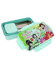 Cello Hi-Lunch Big Deluxe Insulated Lunch Box With Inner Steel And Stainless Steel Veg Box, Attractive Fairies Print, Aqua Marine