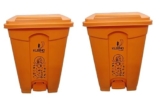 Cello Strong Plastic Step-On Pedal Garbage Dustbin 60 Ltr (Orange & Orange) Combo