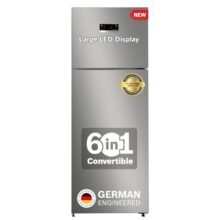 Bosch 243L 3 Star Inverter Frost Free Double Door Refrigerator (Ctc27S031I, 6-In-1 Convertible, 18 Hours Cooling Retention, Digital Display, Super Freeze, 80Min Convert,Shiny Silver)