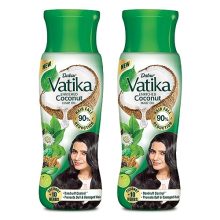 Dabur Vatika Enriched Coconut Hair Oil – 600Ml (Pack Of 2,300Mlx2)|For Strong,Thick&Shiny Hair|Clinically Tested To Reduce 90% Hairfall In 4 Weeks|Prevents Dull&Damaged Hair|Enriched With 10 Herbs