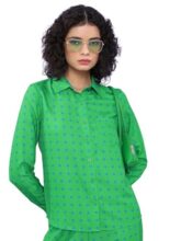 Tokyo Talkies Polka Dot Printed Regular Fit Opaque Casual Shirt Green