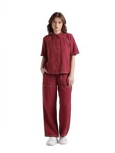 ONLY Women Printed Viscose Red Shirt
