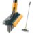 Floor And Wall Cleaning Brush With Long Handle, Rotating Brush Head And Built-In Scraper (Adjustable Length)