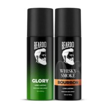 Beardo Glory & Whisky Smoke Bourbon Perfume Body Spray (Set of 2) Get compliments with Long lasting Fougere, Aromatic Deodorant | Gift For Brother | Gift For Friends