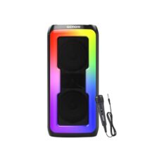 Gizmore Ms530 Play 30W With Karaoke Wired Mic Bt Speaker|6Hour Play Time|Loud & Clear Stereo Sound|Vivid Rgb Lights|Bt/Usb/Sd Card Playback, Portable & Type C Fast Charging (Black)