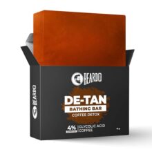 Beardo De-Tan Soap for Men, 75g | Tan Removal and Caffeine Face & Body Soap | Detan With Coffee & 4% Glycolic Acid | For Body & Face | Refreshing Fragrance | For All Skin Types