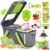 22 In 1 Vegetable Chopper With Container And Interchangeable Blades, Manual Vegetable Cutter With Slicer, Julienne, Grater Attachments And Hand Guard
