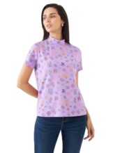 Spykar Iris Blue Regular Fit Casual T-Shirts for Women