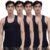Amul Comfy Cotton Solid Sleeveless Navy U Neck Vest For Men (Pack Of4)