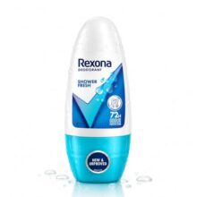 Rexona Shower Fresh Underarm Roll On Deodorant For Women, Antiperspirant, Removes Odour, Keeps Skin Fresh & Clean, Alcohol Free, Skin Friendly, 50 ml
