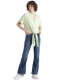 ONLY Women Solid Viscose Green Shirt