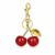 Kokora Mitra Cherry Keychain With Gold-Tone Keyring And Safety Snap Hook, Red Cherry Charm Design