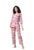 Ichaa Women’s Peach Rayon Printed V-Neck Night Suit Set with Pocket