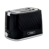 Tower Windsor 2 Slice Pop Up Toaster with Self Centring Slots, 7 Browning Levels, 800W Fast Heating, Reheat & Defrost, Auto Shut Off, Removable Crumb Tray, British Design, 2 Year Warranty