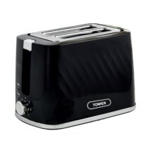 Tower Windsor 2 Slice Pop Up Toaster with Self Centring Slots, 7 Browning Levels, 800W Fast Heating, Reheat & Defrost, Auto Shut Off, Removable Crumb Tray, British Design, 2 Year Warranty