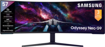 Samsung Odyssey Neo G9 144.81 cm (57 inches) Curved DUHD VA Panel with HDR10+, Quantum Mini LED, USB, DP, HDMI Ports, Height Adjustable Stand Gaming Monitor (LS57CG950NWXXL)(AMD Free Sync, Response Time: 1 ms, 240 Hz Refresh Rate)
