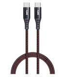iBall 100W Type-C to Type-C Braided Charging Cable, Fast Charging 20V 5A, 1.5 m, Black + Red