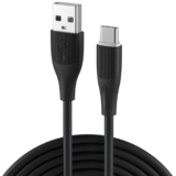 Portronics Silklink 3A Usb A To Type C Fast Charging & Data Sync Cable For Type C Smartphone, Premium Silicon Cable, 1M (Black)