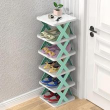 Black Olive Foldable Multi Layer Shoe Rack – Plastic Adjustable Space Saver Stackable Entryway Shoe Organizer For Closet Narrow Shoe Shelf Shoe Cabinet Free Standing Rack For Home, Office (5 Layer)
