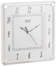 Ajanta Designer Plastic Wall Clock Battery Operated For Kitchen Home Office Clock With Large Numbers (19 X 19 X 3.5 Cm, Quartz, White, Pack Of 2) (Small)