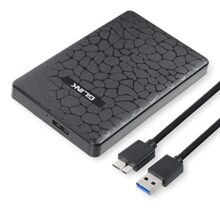 GLink GHD009-2.5″ USB 3.0 Premium External HDD Enclosure Case Cover for SATA SSD HDD for Laptop Hard Disks | High Speed USB 3.0 Upto 5 GBPS | Supports 6TB | Tool Free Installation | Black