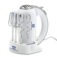 Kent 16051 Hand Blender 300 W | 5 Variable Speed Control | Multiple Beaters & Dough Hooks | Turbo Function, Plastic, 300 Watts