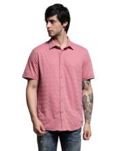 Jack & Jones Men Solid Cotton Blend Slim Fit Pink Shirt