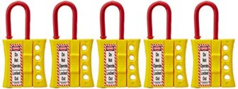 Aktion Safety Lockout Device AK-SLDH-75 De-Electric HASP Number of Holes: 4 – Yellow (Pack of 5)