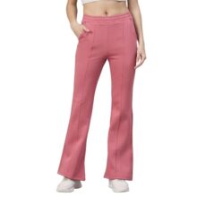 98 Degree North Women Flared Fleece Track Pants-GL1315-DUSTYPINK_XXL