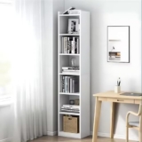 MATTERHORN 7 Tier Bookshelf Free Standing, Display Floor Standing Shelf for Books, Organizer, for Bedroom Home Office Living Room (DIY, 180 x 33 x 24cm, MOBS-91104Vary) (Pearl White)