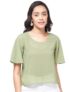 Zima Leto Women’s Solid Sheer Top Elegant Lightweight Blouse for Layering Suitable for Party