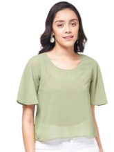 Zima Leto Women’s Solid Sheer Top Elegant Lightweight Blouse for Layering Suitable for Party