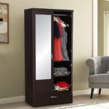 HomeTown Utsav Two-Door Wardrobe with Mirror (Wenge)