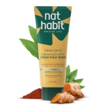 Nat Habit Ubtan Face Wash, Fresh Daily Tikta For Men & Women, Skin Brightening With Activated Wild Turmeric, Suitable For All Skin Types, Chemical & Sulphate Free, 100G